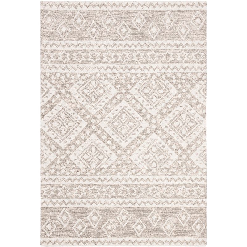 Hand-Tufted Artisan Gray Wool Rectangular Area Rug