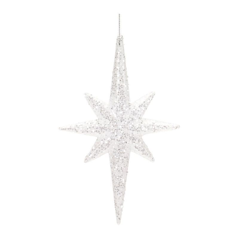 Melrose Clear Acrylic Star Drop Ornament Set of 24