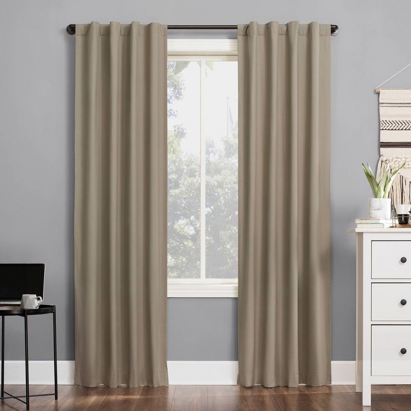 Linen Blackout Thermal Back Tab Curtain Panel, 40" x 84"