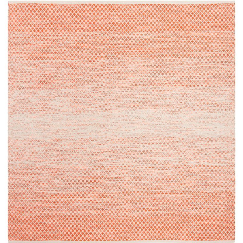 Montauk Ivory and Orange Handwoven Cotton Area Rug