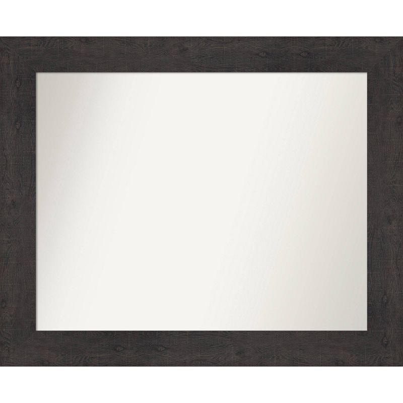 Espresso Wood Rectangular Wall Mount Bathroom Mirror