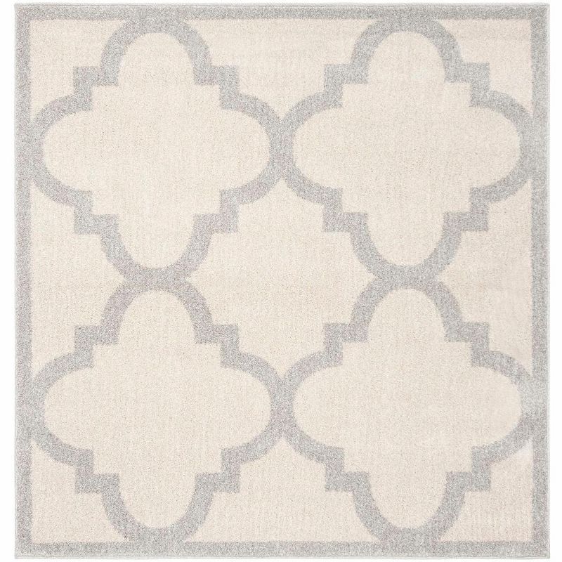 Amherst Beige & Light Grey 5' Square Hand-Knotted Rug