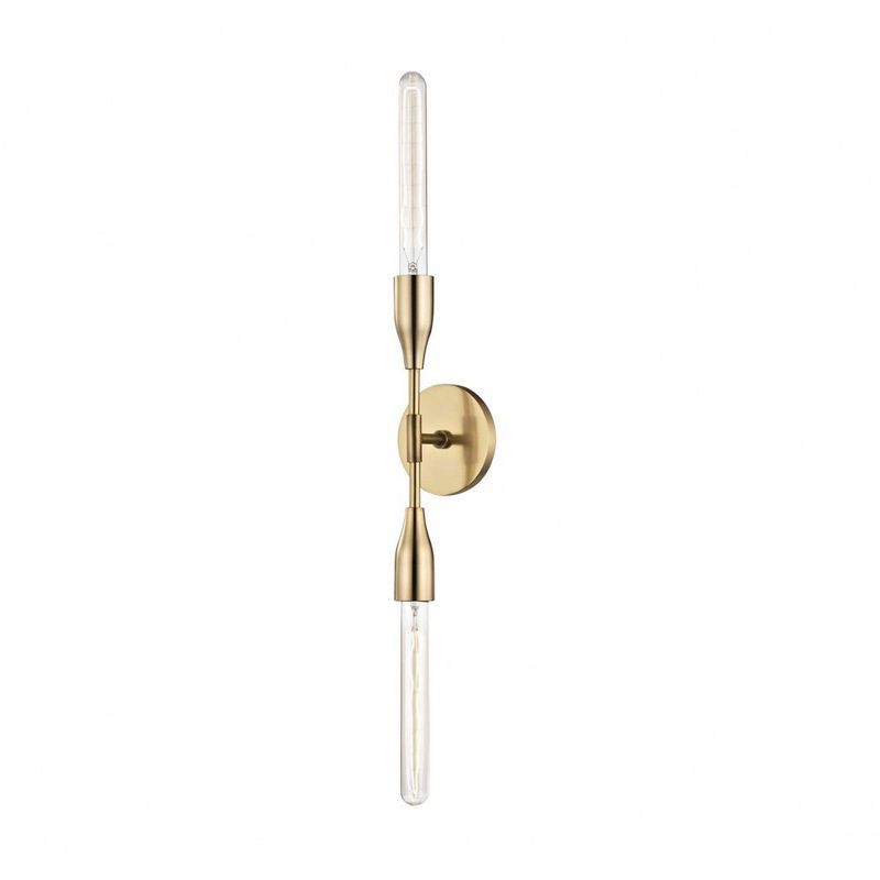 Aged Brass Dimmable Energy Star 2-Light Sconce