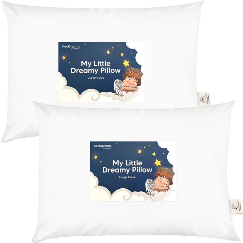 Soft White Organic Cotton Toddler Travel Pillow Set