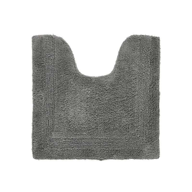 Gray Cotton Reversible Contour Bath Rug 20" x 20"
