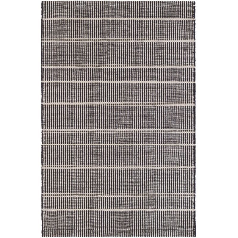 Samson Black and Off-White Handwoven Cotton Runner Rug
