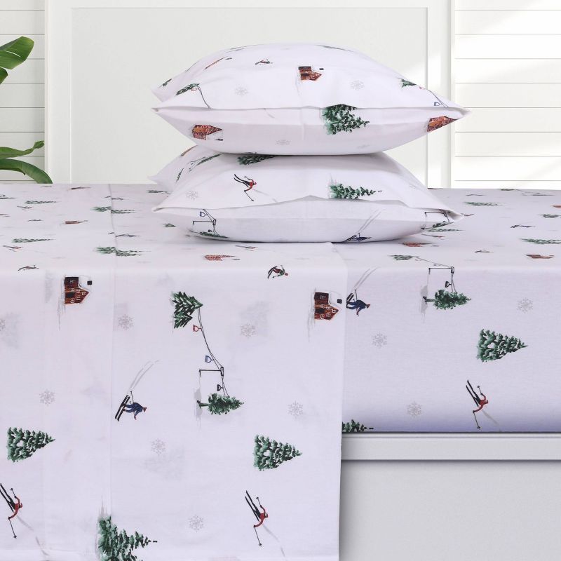 Aspen King White Cotton Flannel Deep Pocket Sheet Set