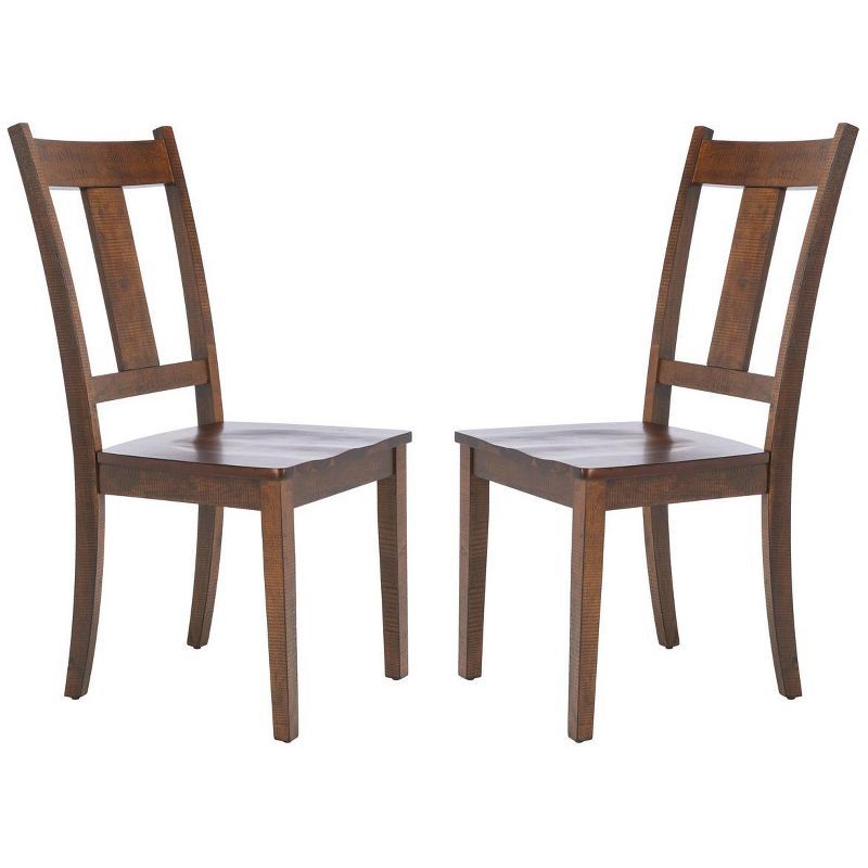 Rustic Café Finish Classic Splat Back Dining Chair Set of 2