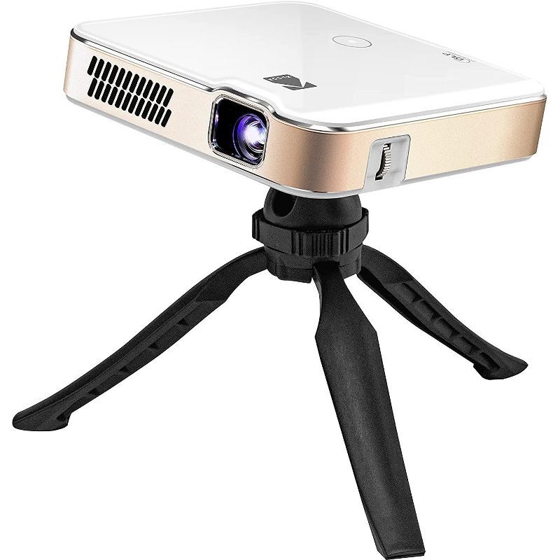 Kodak Luma 400 Portable White and Gold Mini Projector with Wi-Fi and Bluetooth