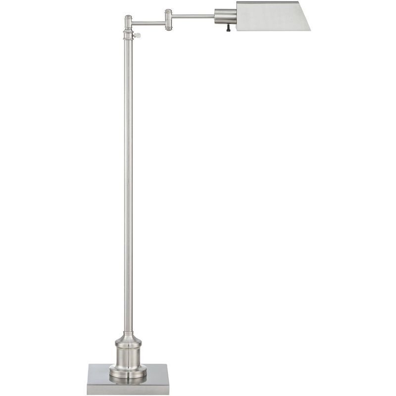 Elegant Adjustable Pharmacy Floor Lamp in Brushed Nickel