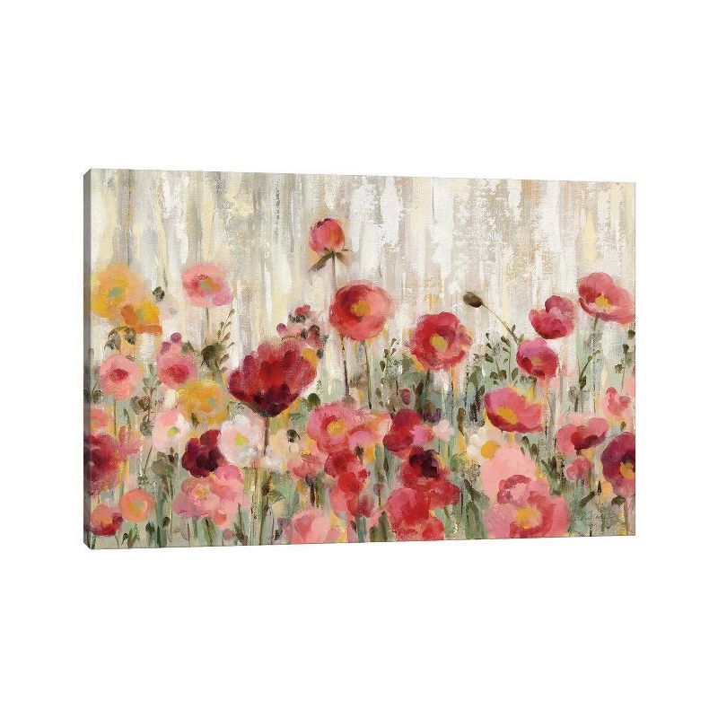 Sprinkled Flowers Canvas Print in Red and Pink, 18" x 12"