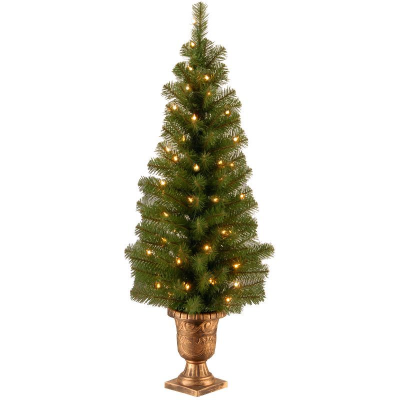 4' Green Prelit Montclair Spruce Artificial Christmas Tree with Urn Base