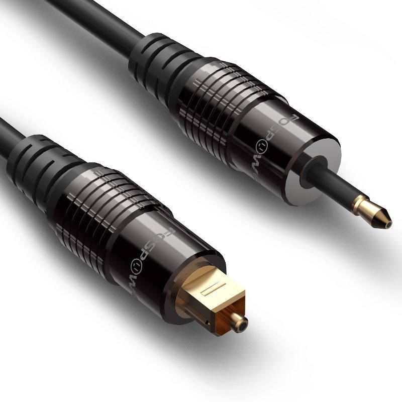 10ft Black Gold-Plated Toslink to Mini Toslink Optical Cable