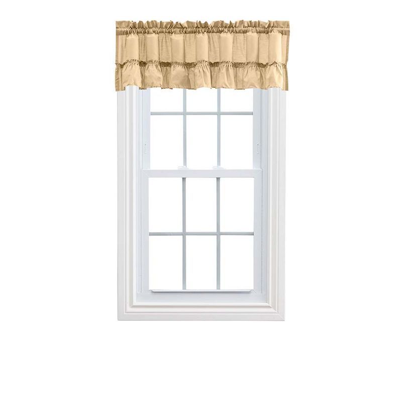 Almond Textured Fabric Ruffled Rod Pocket Valance 54"x13"