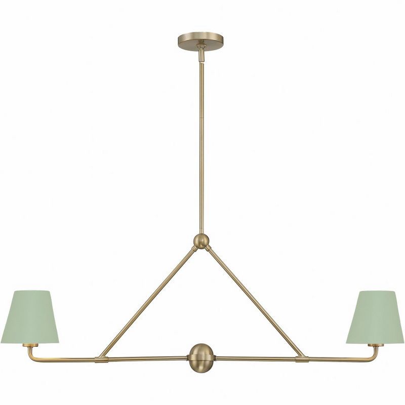 Xavier Vibrant Gold and Green 2-Light Steel Chandelier