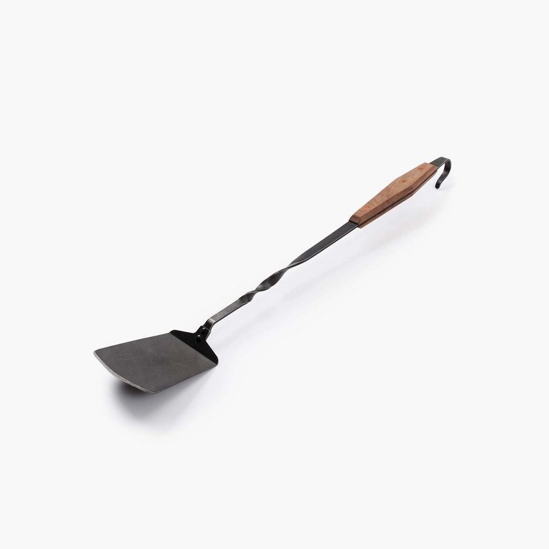 Barebones Long Metal Grill Spatula with Walnut Handle