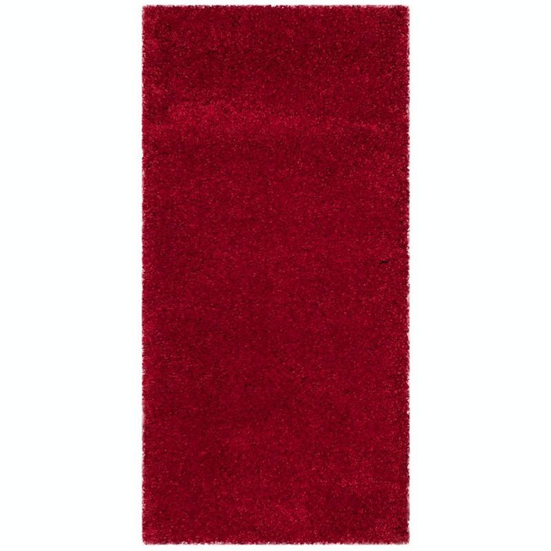 2 ft. x 4 ft. Red Synthetic Shag Area Rug