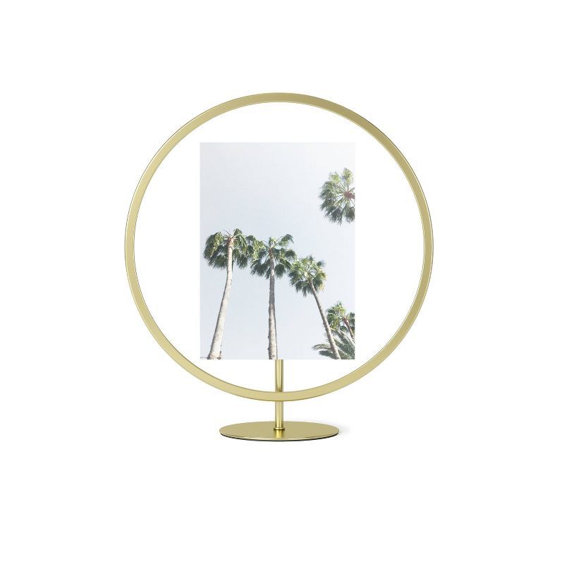 Matte Brass Circular Floating Picture Frame