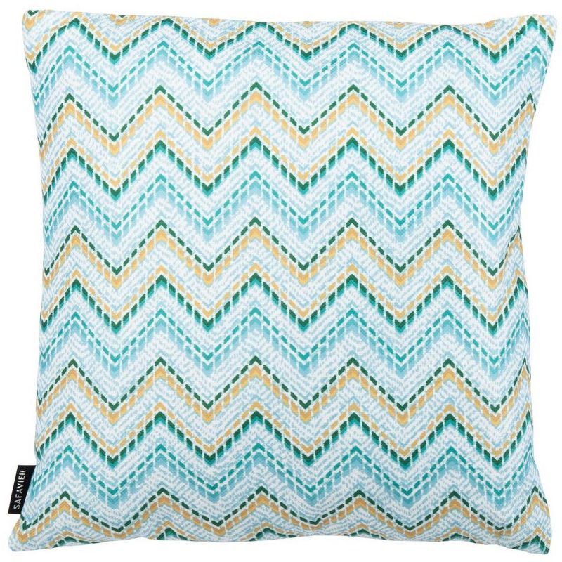 Safavieh Green and Yellow Chevron Outdoor Pillow Set