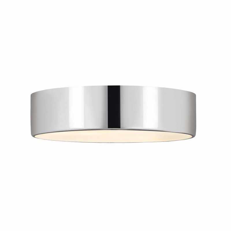 Harley Contemporary Chrome Flush Mount Drum Ceiling Light