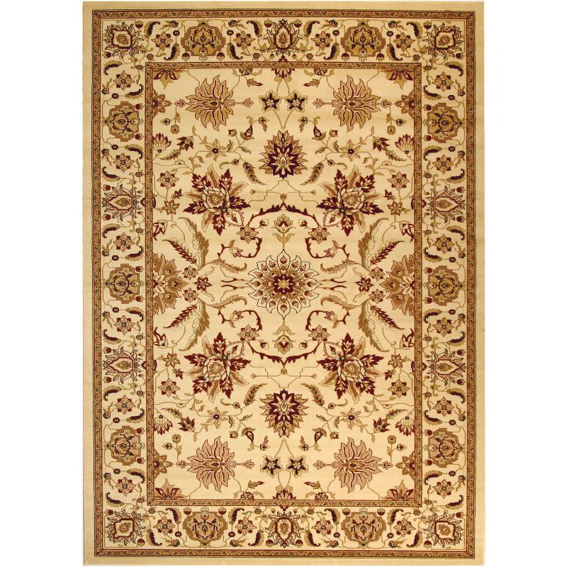 Lyndhurst Ivory Rectangular Hand-Knotted Synthetic Area Rug