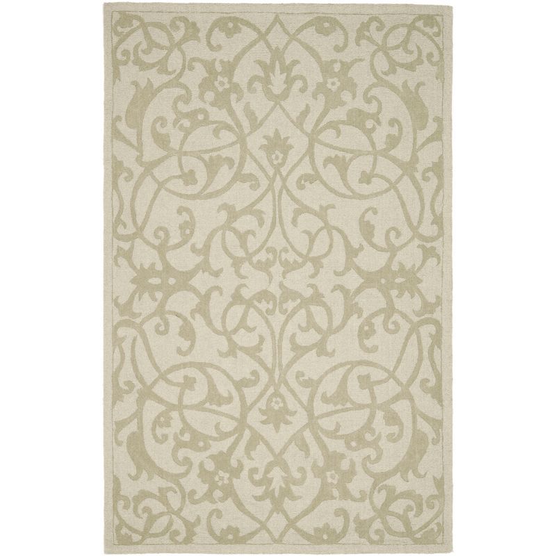 Sage Green Hand-Tufted Wool Rectangular Area Rug