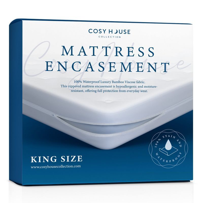 King Size White Bamboo Rayon Waterproof Mattress Encasement