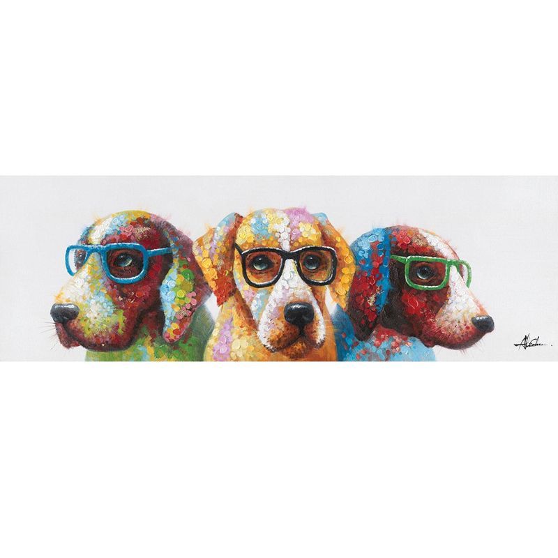 Cool Dogs Colorful Acrylic Canvas Wall Art, 60"x20"