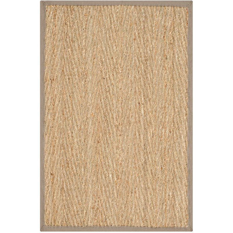 Natural Fiber Gray and Beige Seagrass Area Rug 2' x 3'