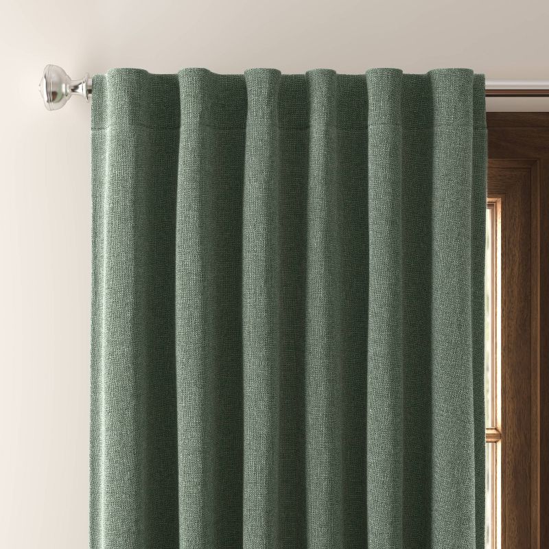 Fern Green Blackout Cotton Polyester Window Curtain Panel