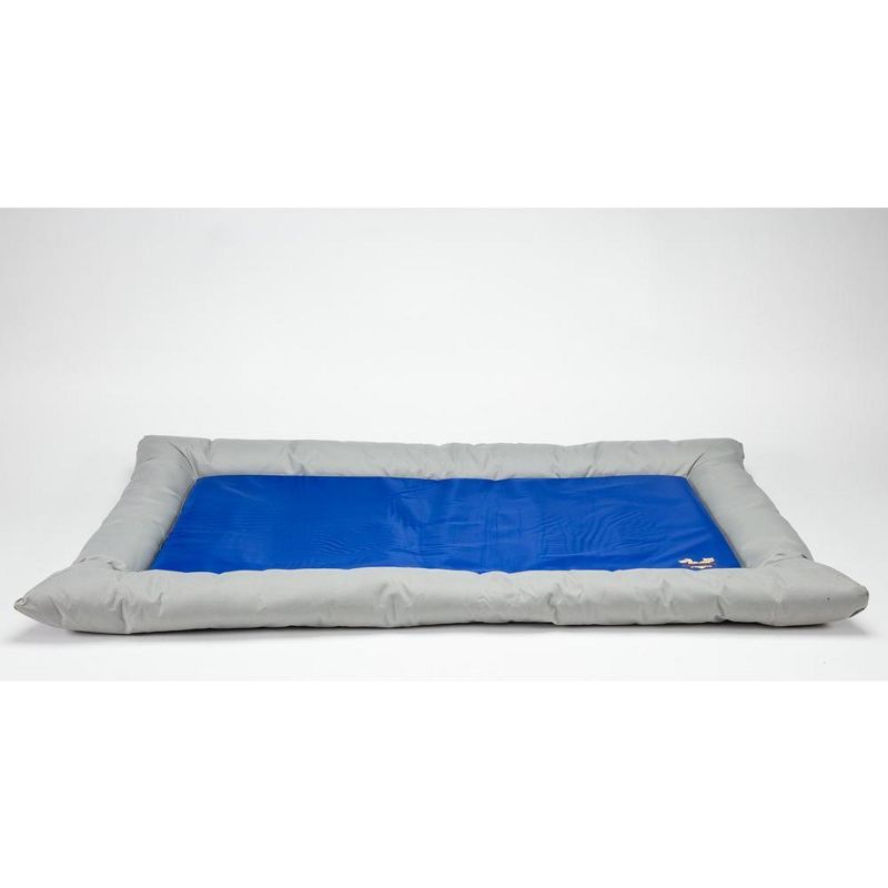 Gray and Blue Gel-Based Self Cooling Pet Bed