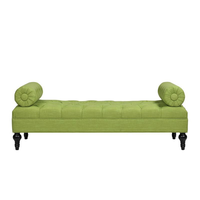 Lewis Bright Chartreuse Fabric Bolster Arm Bench