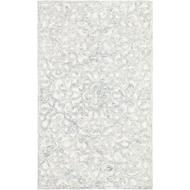 Hand-Tufted Charcoal and Ivory Wool 3' x 5' Area Rug