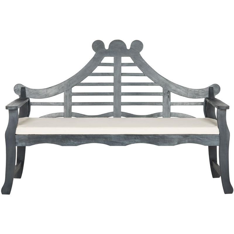 Azusa Ash Gray and Beige Transitional Outdoor Bench