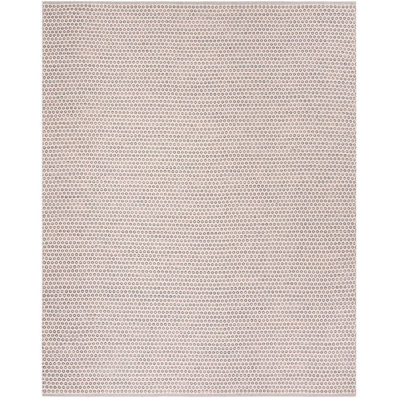 Reversible Off-White Handmade Wool-Cotton 8' x 10' Area Rug