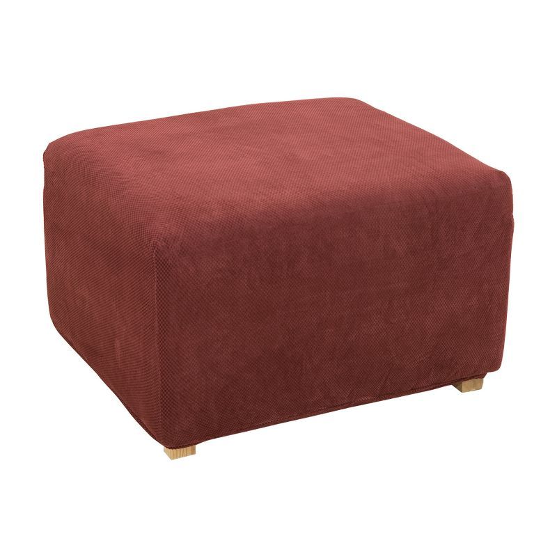 Garnet Waffle-Knit Stretch Pique Oversized Ottoman Slipcover