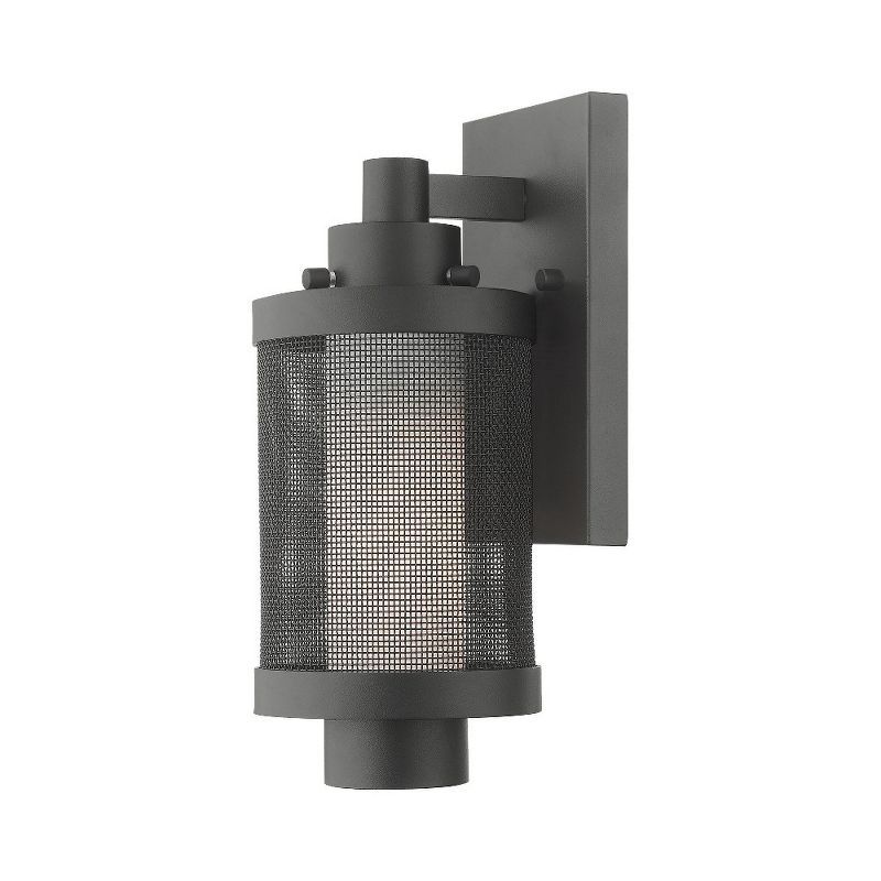 Textured Black Stainless Steel Mesh Outdoor Wall Lantern