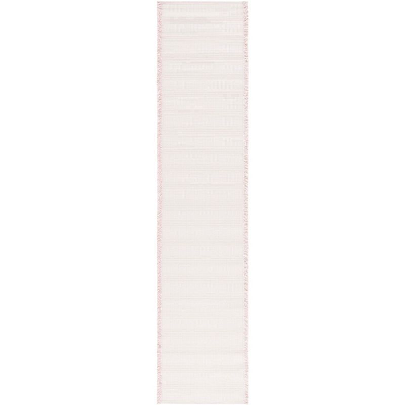 Augustine Ivory and Pink Boho-Mod Flatweave Runner Rug