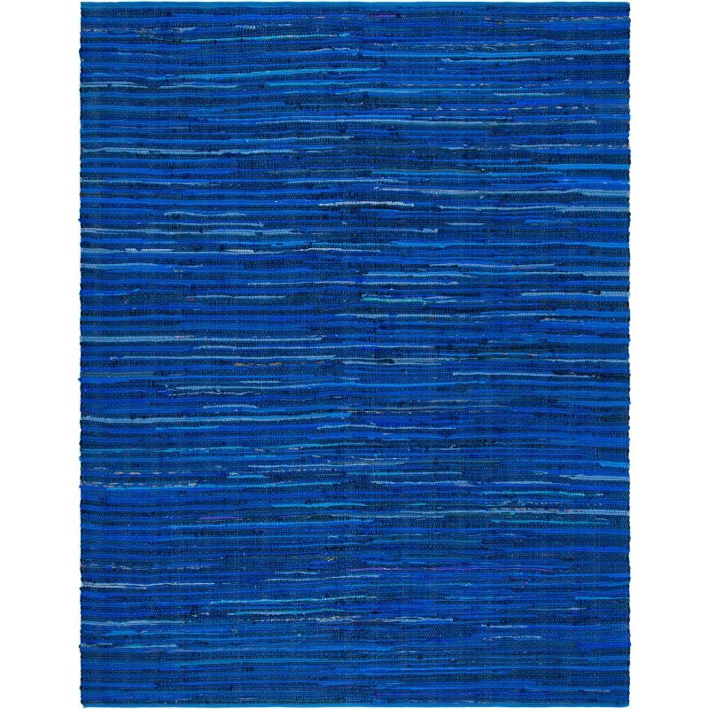 Blue Multi 6' x 9' Flat Woven Cotton Rag Area Rug