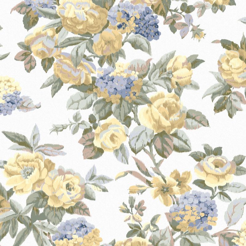 Pembrey Pale Gold Floral Non-Pasted Removable Wallpaper