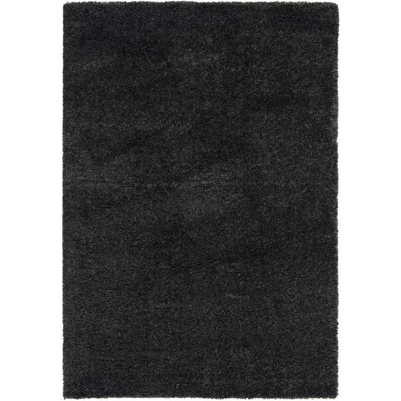 Charcoal Shag Rectangular Easy-Care Area Rug, 5'3" x 7'6"