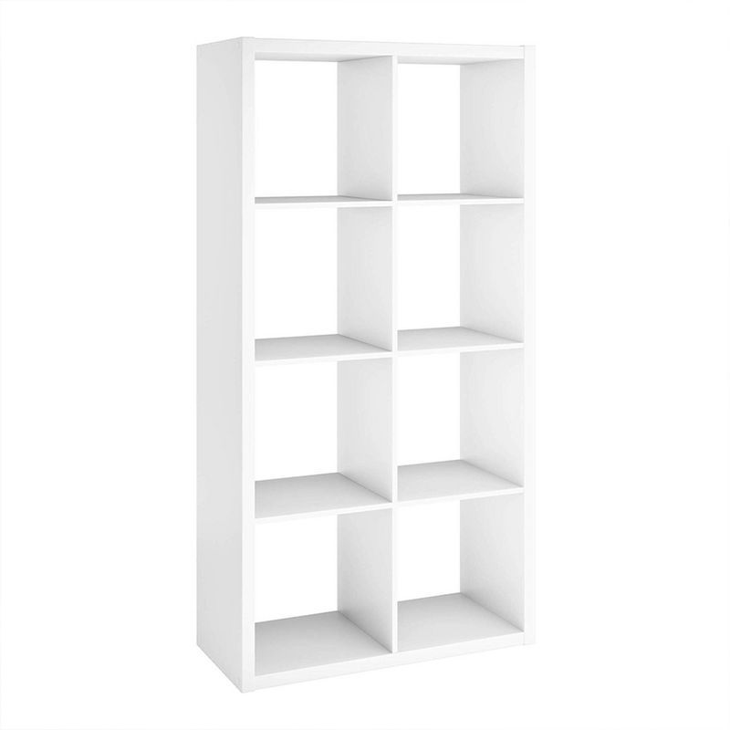 Elegant White Wood 8-Cube Organizer for Kids' Playroom Storage