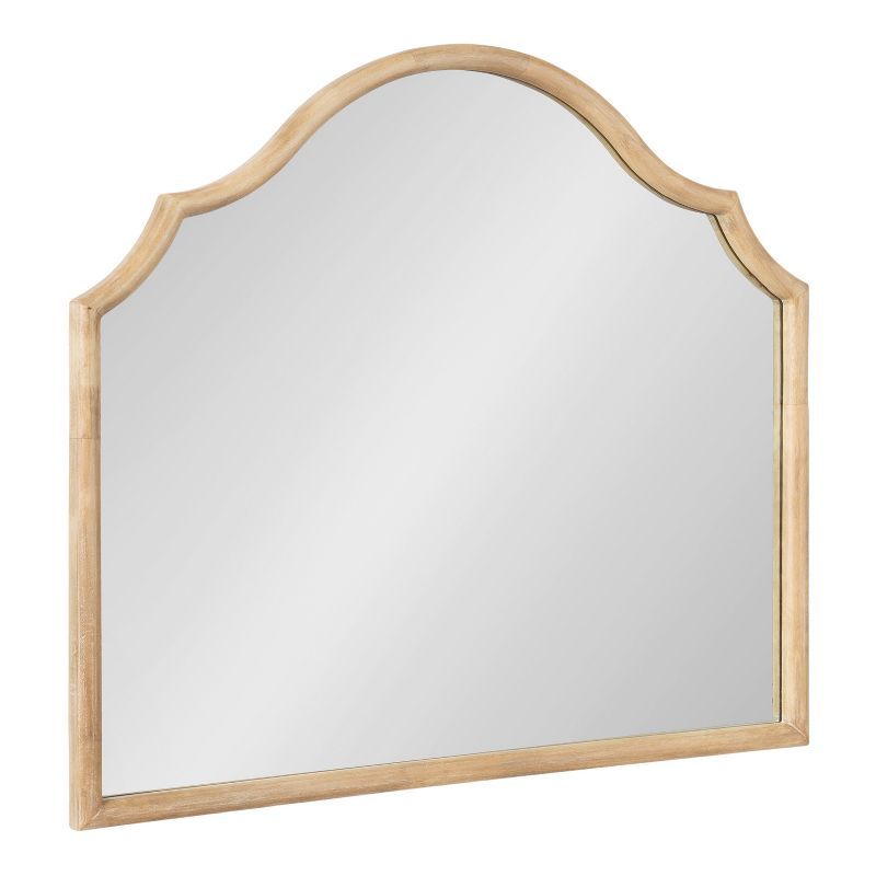 Leanna Natural Wood Scalloped Arched Wall Mirror