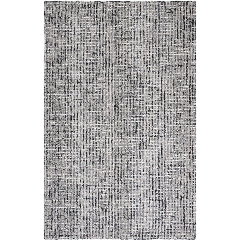 Abstract Harmony Gray Wool 6' x 9' Handmade Area Rug