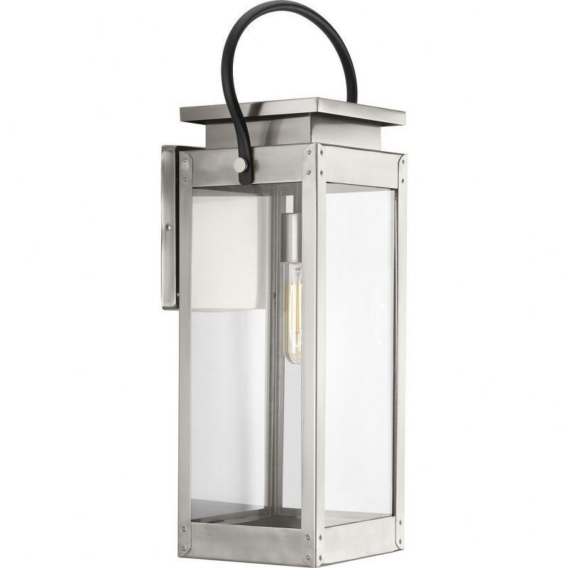 Union Square Stainless Steel Lantern Sconce with Clear Glass