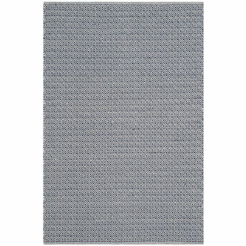 Coastal Charm Navy & Ivory Cotton Flatweave 3' x 5' Rug