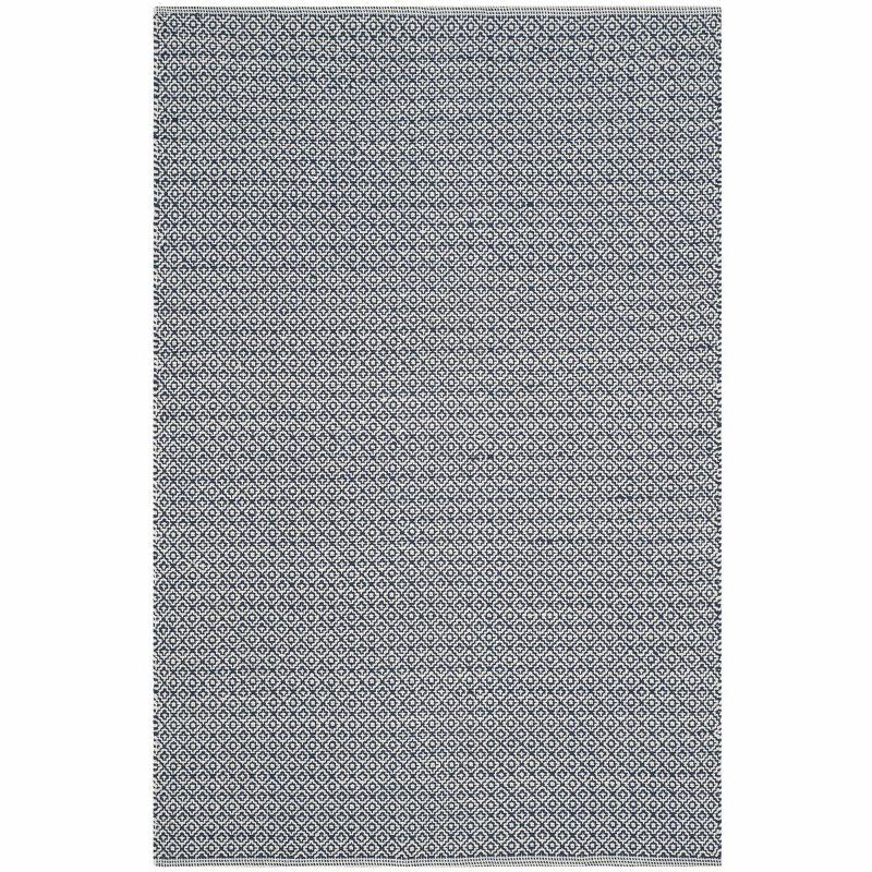 Coastal Charm Navy & Ivory Cotton Flatweave 3' x 5' Rug