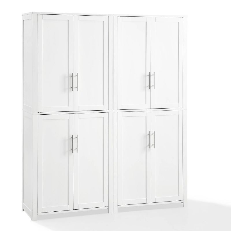 Savannah White 2-Piece Pantry Set with Adjustable Shelving