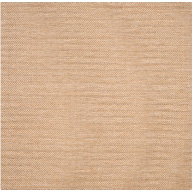 Courtyard Natural Cream 79" Square Synthetic Easy Care Area Rug