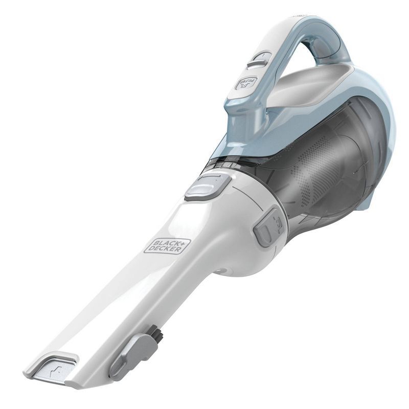 White and Blue Cordless Handheld Vacuum with Lithium Ion Battery